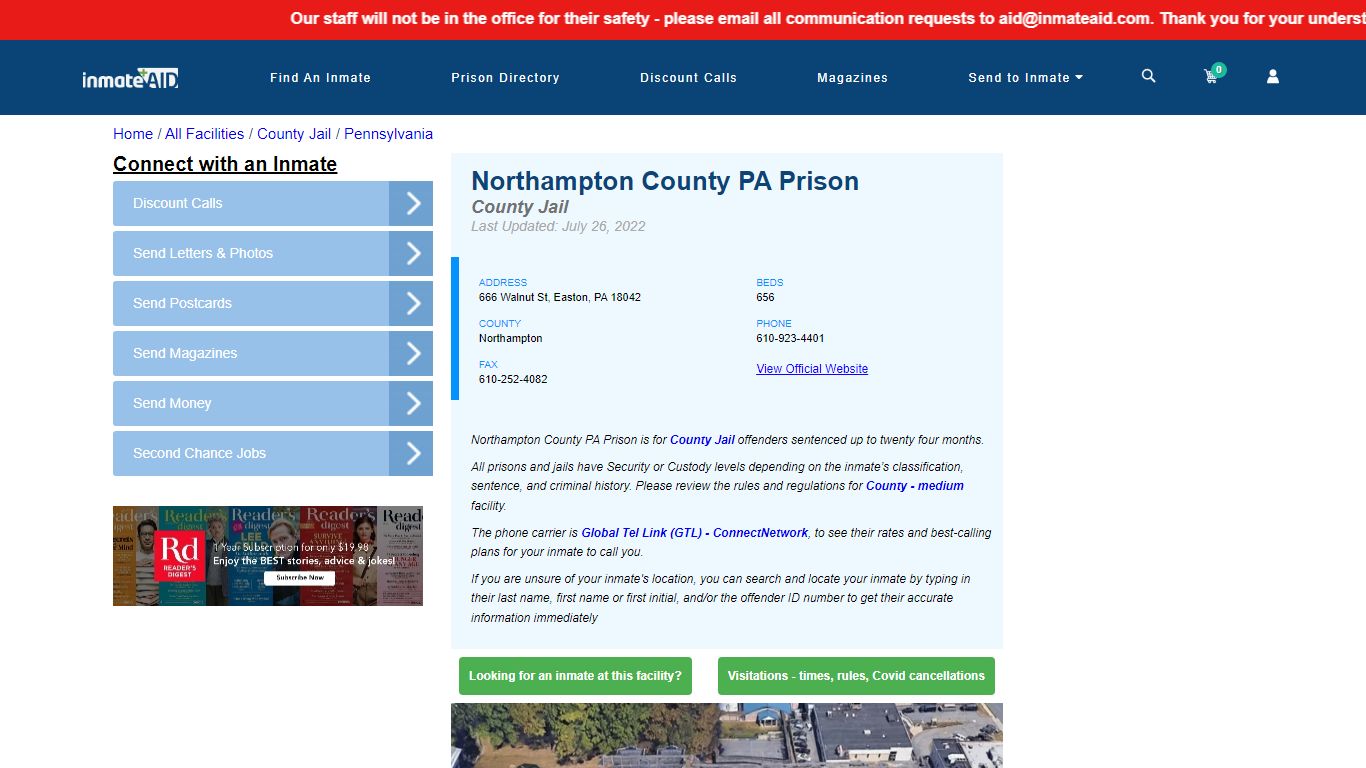 Northampton County PA Prison - Inmate Locator - Easton, PA